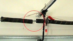 broken garage door torsion spring.